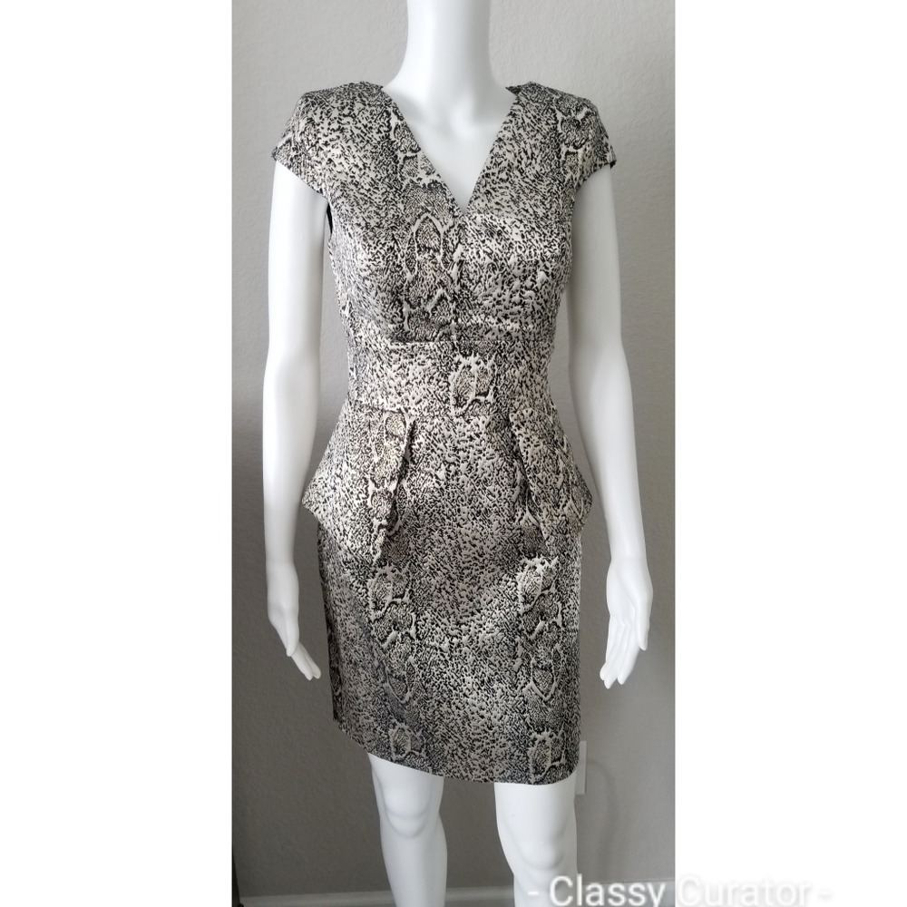 NWT jacquard snake print peplum dress - Picture 1 of 6